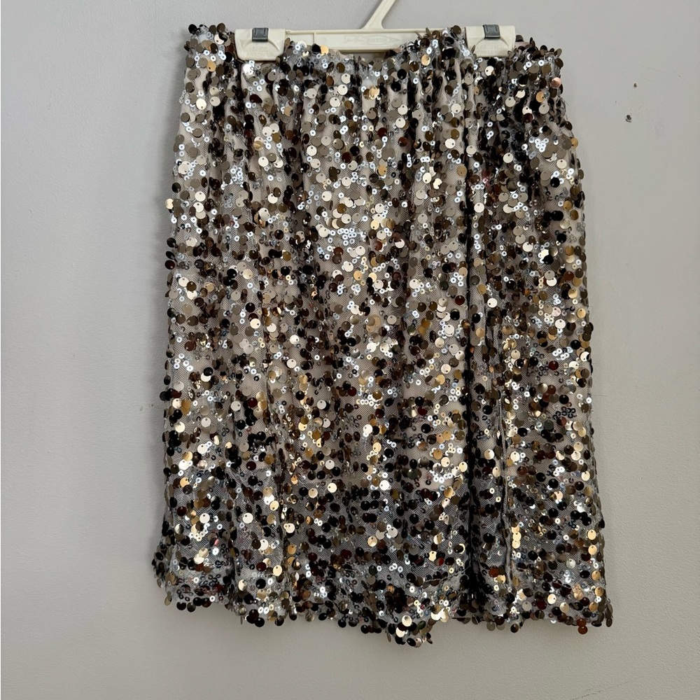 Joe Fresh Silver and Gold Sequin Mini Skirt